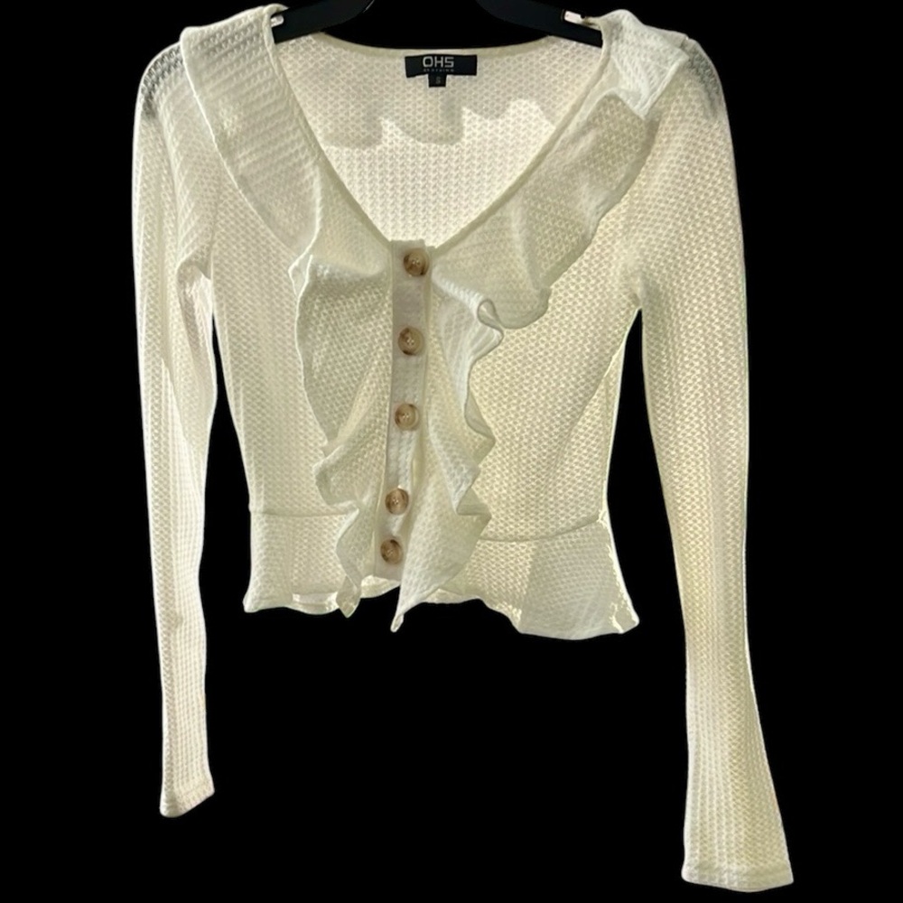 OHS Ruffle Button-Down Top